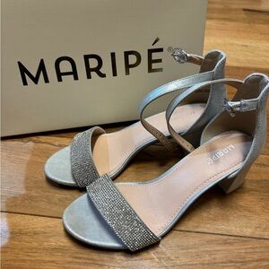 Maripe Metallic Silver Heeled Sandals